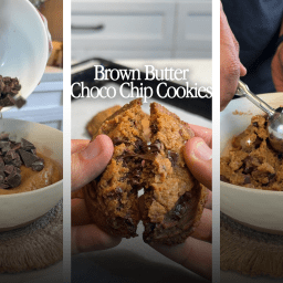Eggless Brown Butter New York Style Chocolate Chip Cookies (Easy Recipe)