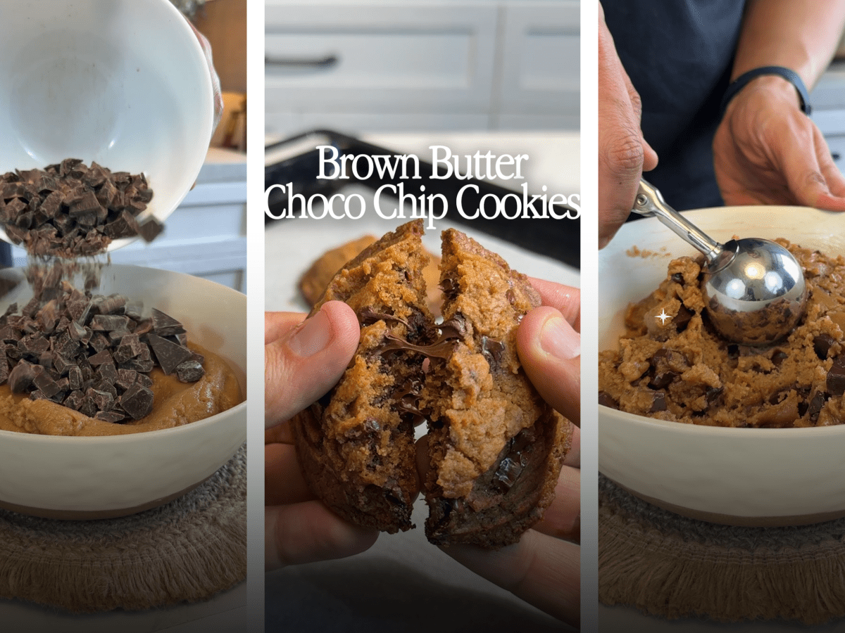 Eggless Brown Butter New York Style Chocolate Chip Cookies (Easy Recipe)